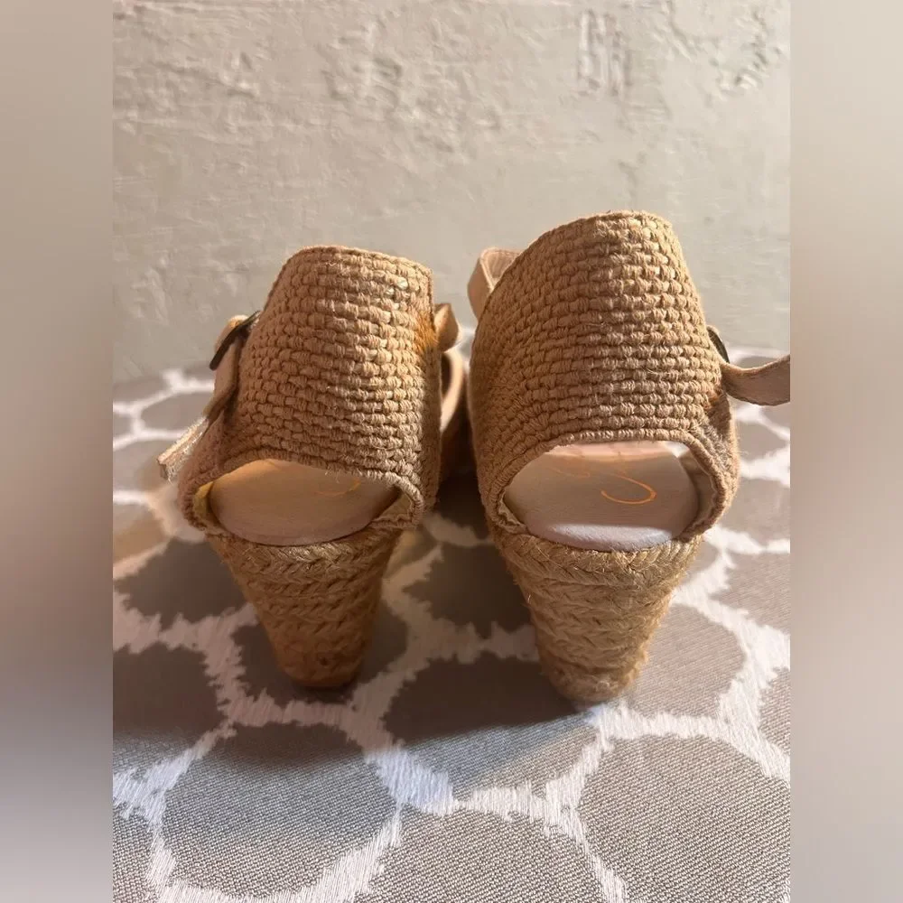 Tan Espadrille Wedge Shoes with Jute Heel Anthropologie brand Gainno md in Spain